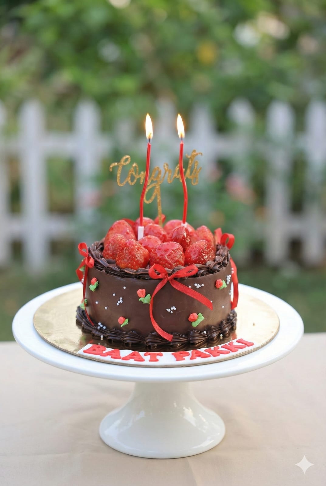 Fresh Strawberry Cream Truffle Cake