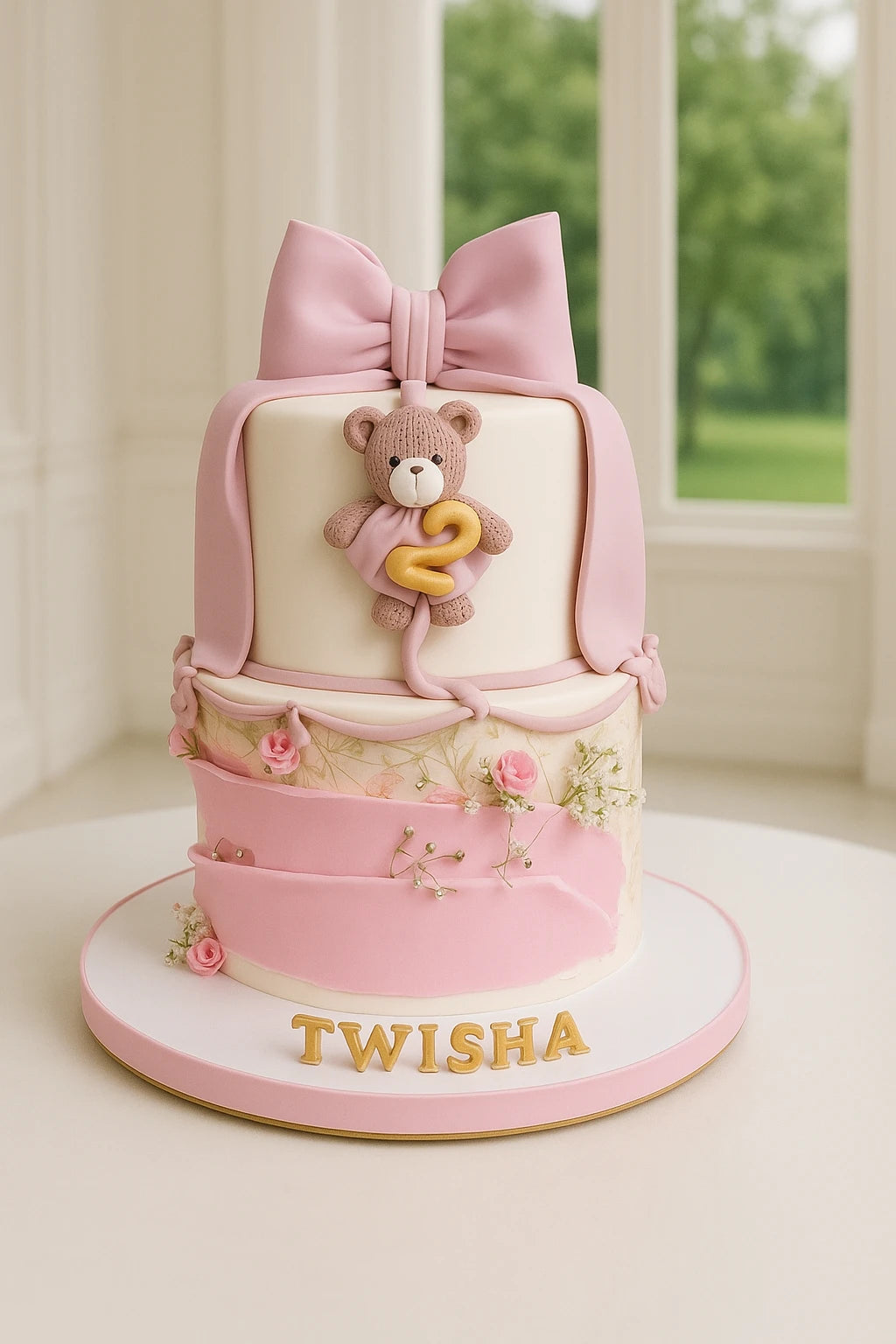 Angel Wings Girl Baby Birthday Cake