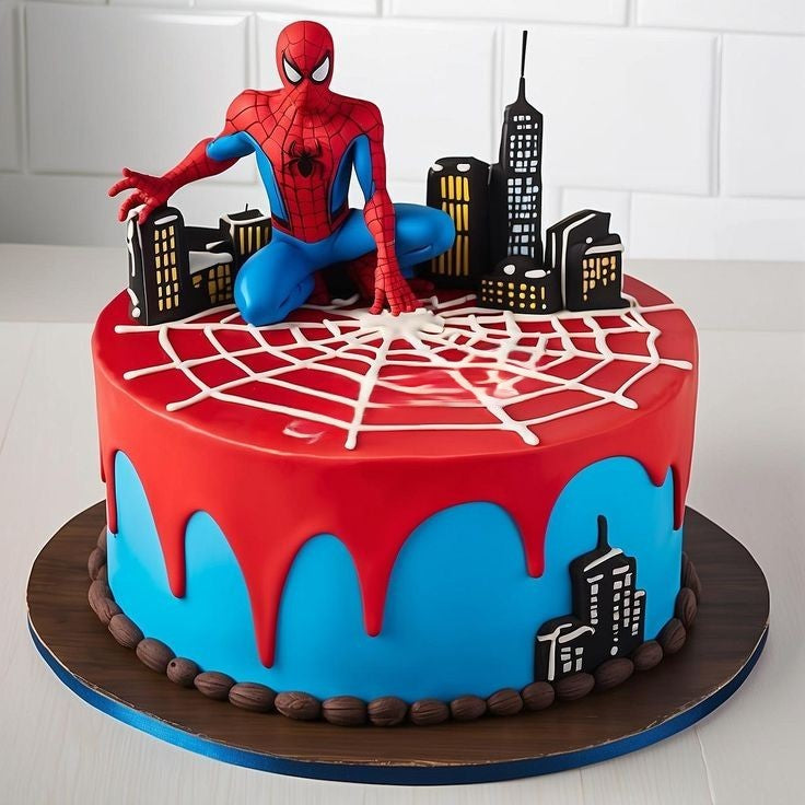 Spiderman birthday cake Designer Cake Online in Meerut by The Baking Kaur – Premium Birthday, Wedding & Anniversary Cakes