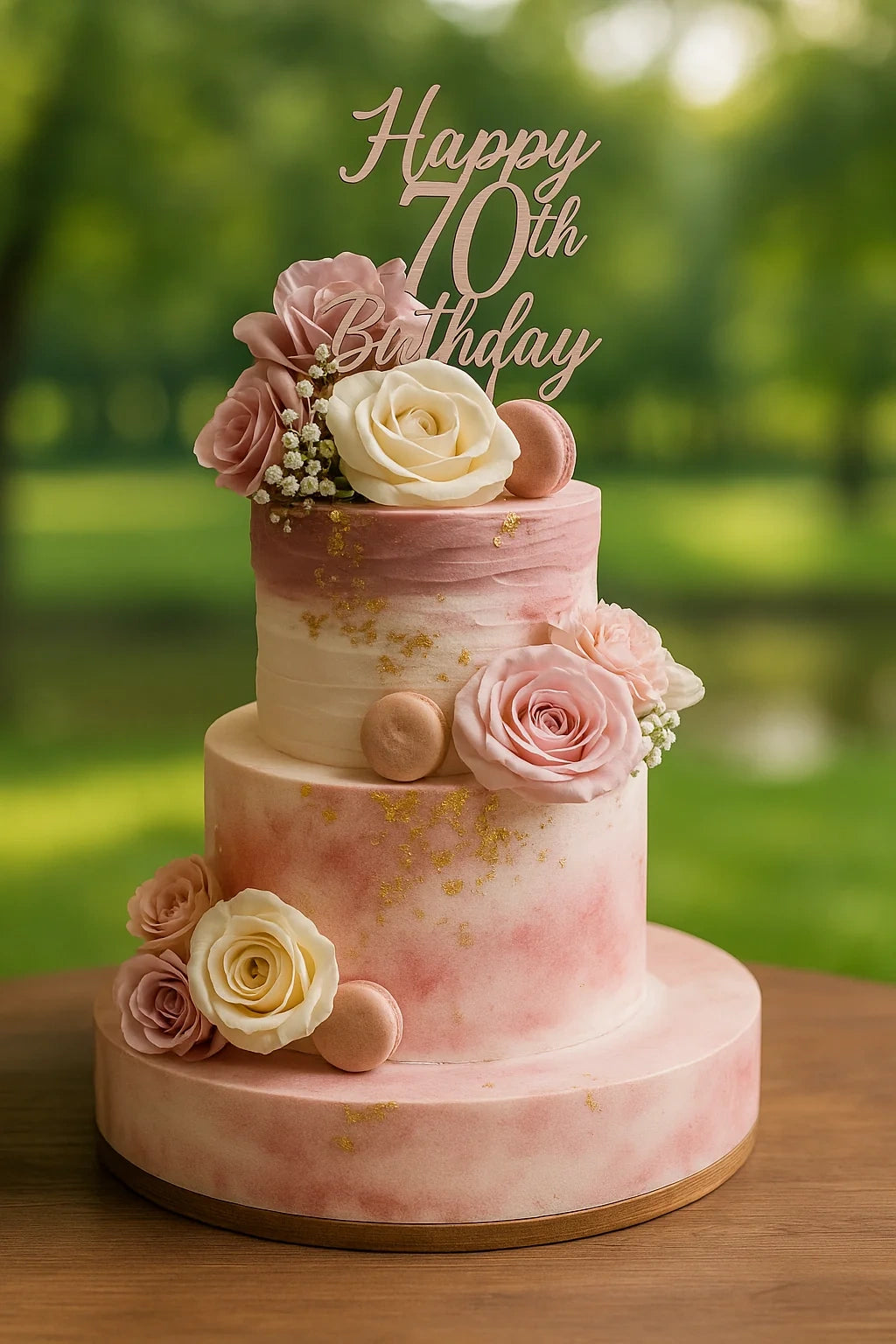 Blush Rose Wedding Cake two tier wedding cake in Meerut by The Baking Kaur — delicate floral decorations and natural-inspired design with fresh or sugar flowers. Perfect for weddings, engagements, and anniversary celebrations.