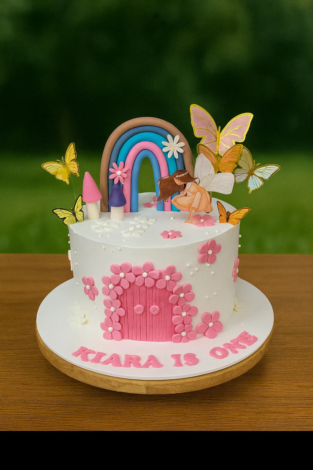 Butterfly Blossom Birthday Cake — eggless birthday cake by The Baking Kaur, Meerut