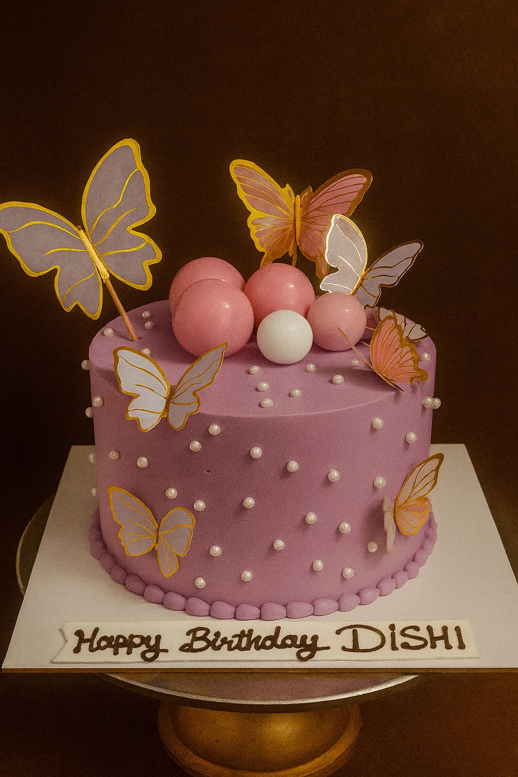 Butterfly Fantasy Cake — eggless anniversary cake by The Baking Kaur, Meerut