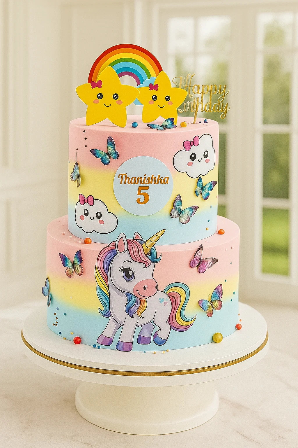 Butterfly Fantasy Girl Baby Cake