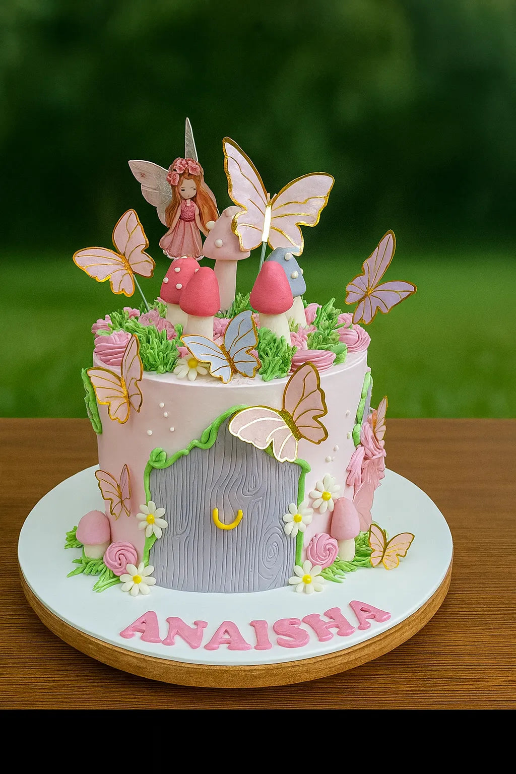 Butterfly Love Birthday Cake — eggless birthday cake by The Baking Kaur, Meerut