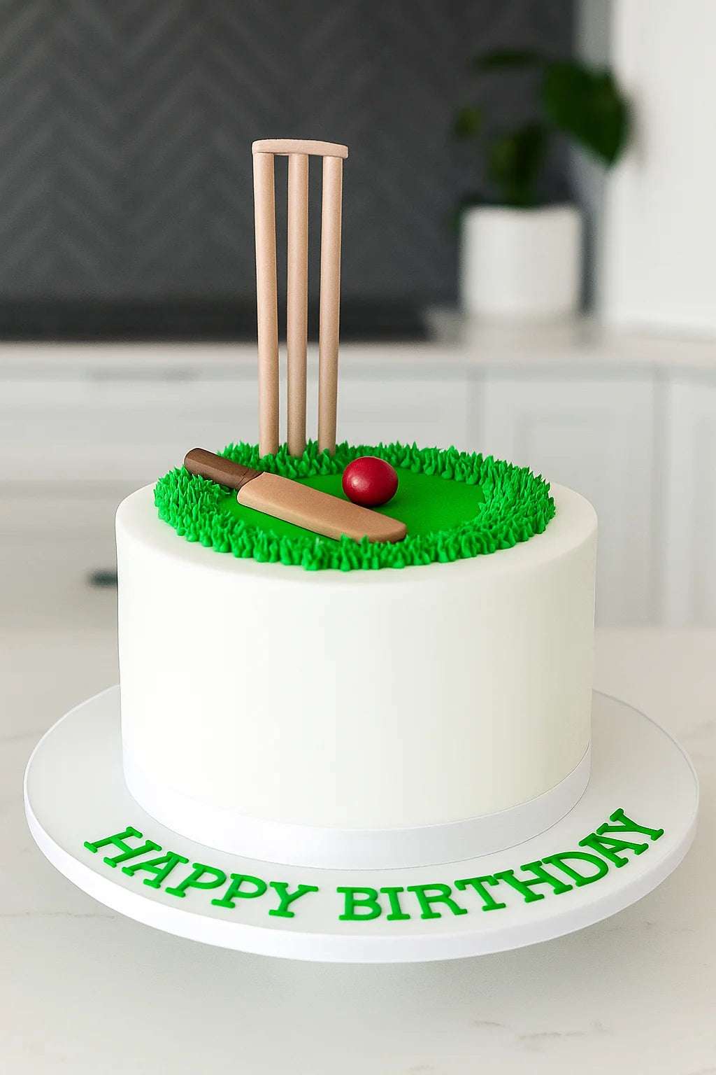 Cricket Champion Birthday Cake — eggless birthday cake by The Baking Kaur, Meerut