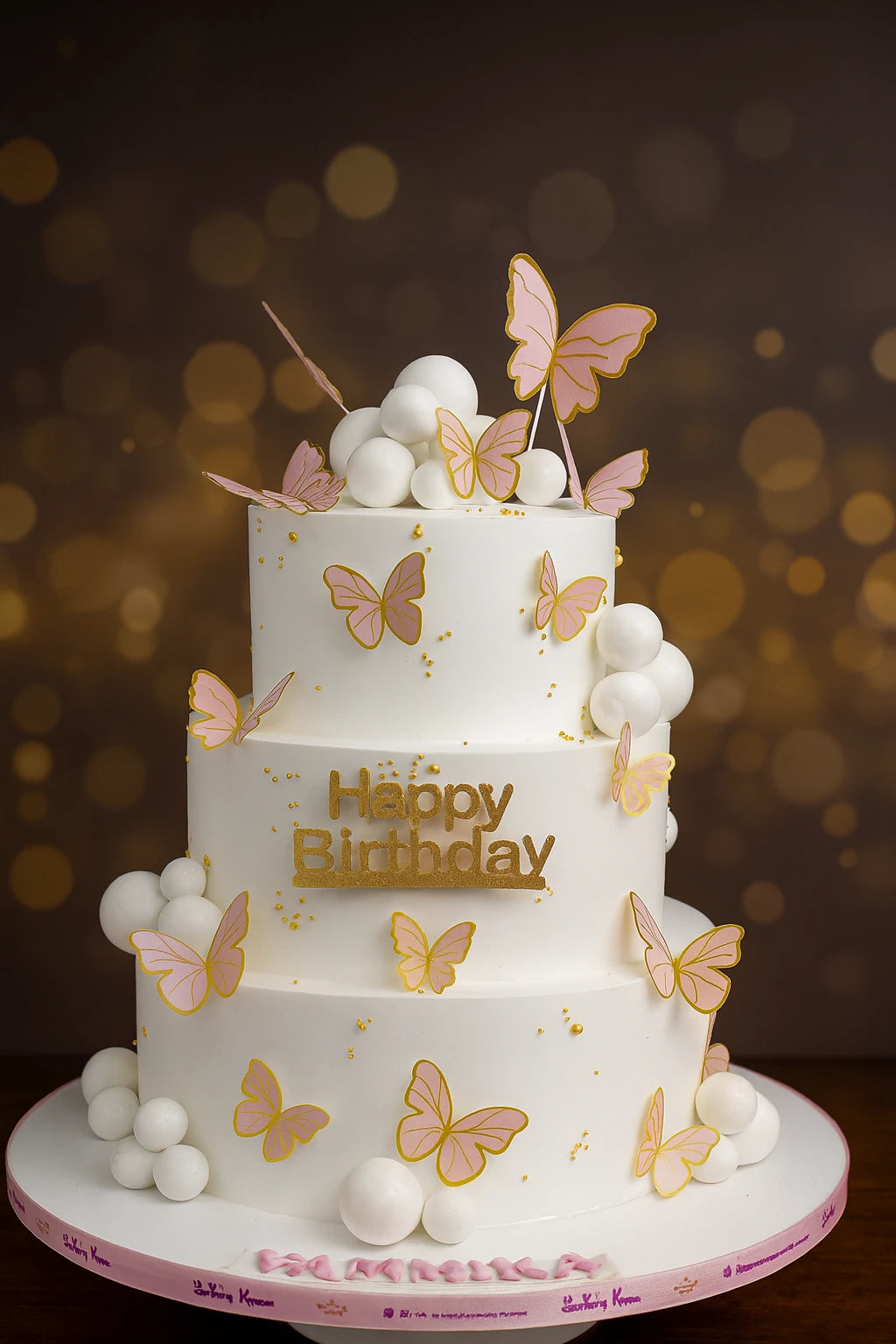 Elegant Butterfly Theme Cake — eggless anniversary cake by The Baking Kaur, Meerut