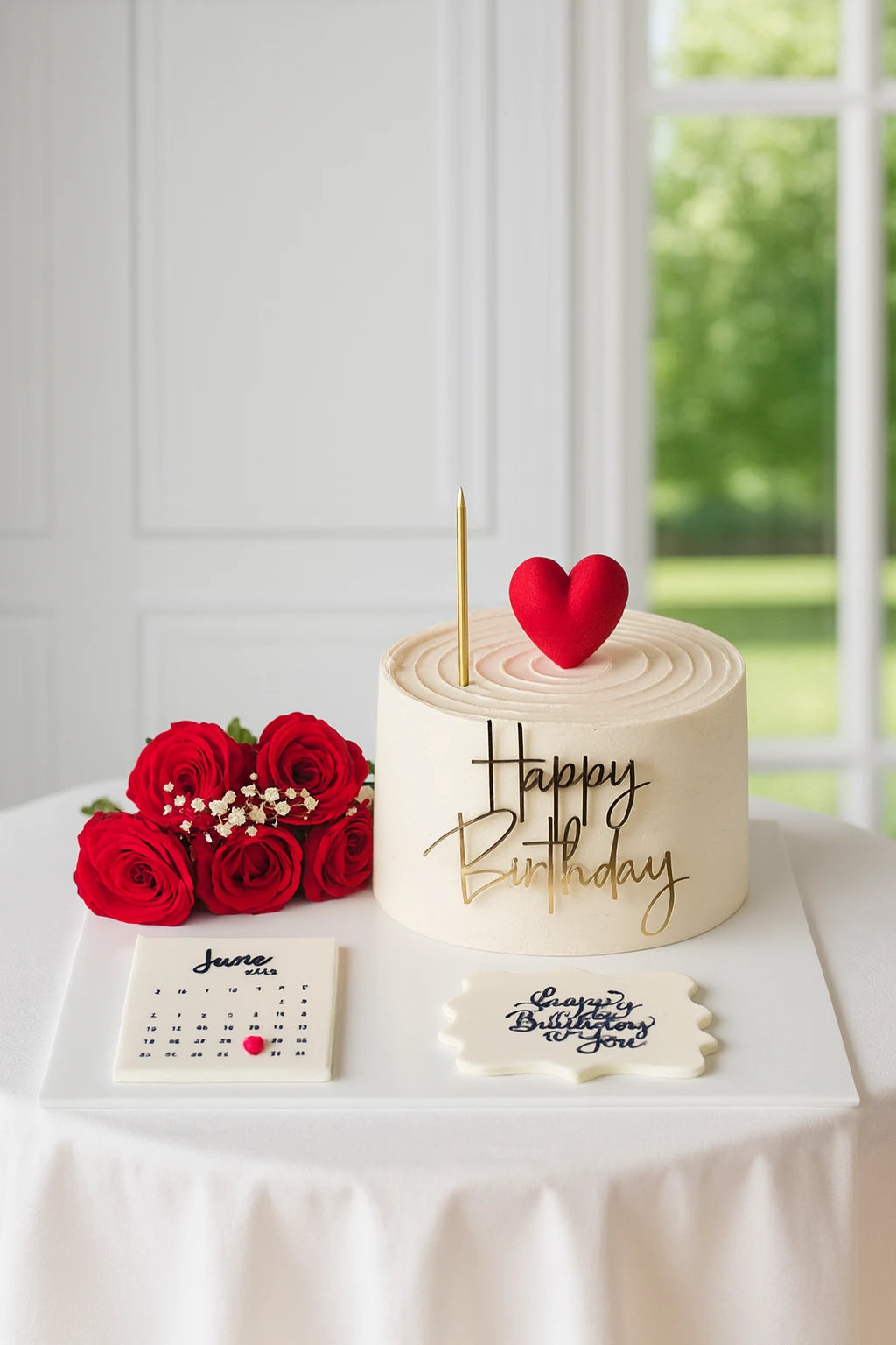Faithful Hearts Anniversary Cake — eggless anniversary cake by The Baking Kaur, Meerut