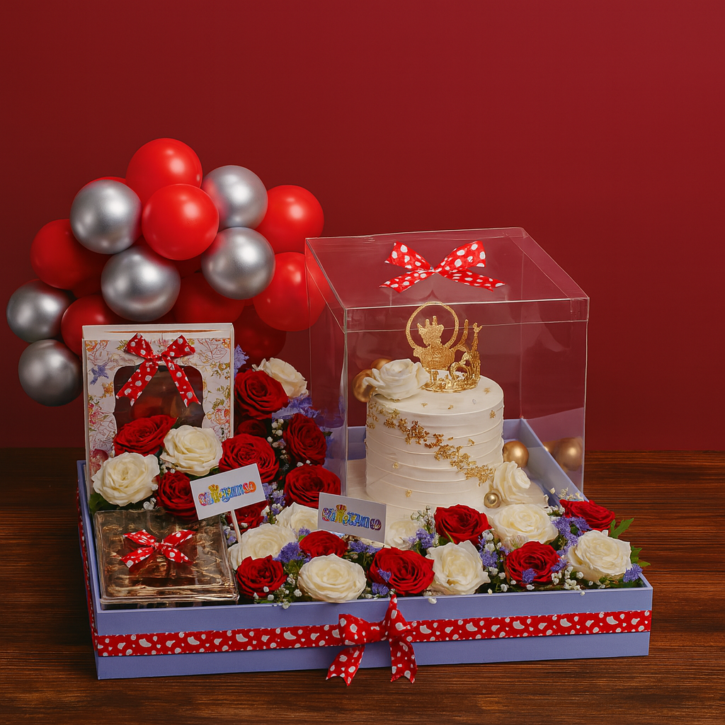 Luxurious, curated, freshly baked, premium - The Baking Kaur – Elegant Occasions Hamper, 100% Eggless, 2–4 hour express de…