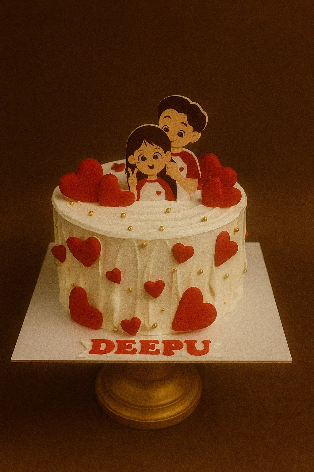 Forever Glow Anniversary Cake — eggless anniversary cake by The Baking Kaur, Meerut