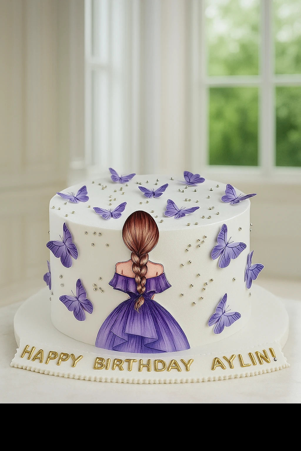Luxury Butterfly Theme Cake — eggless anniversary cake by The Baking Kaur, Meerut