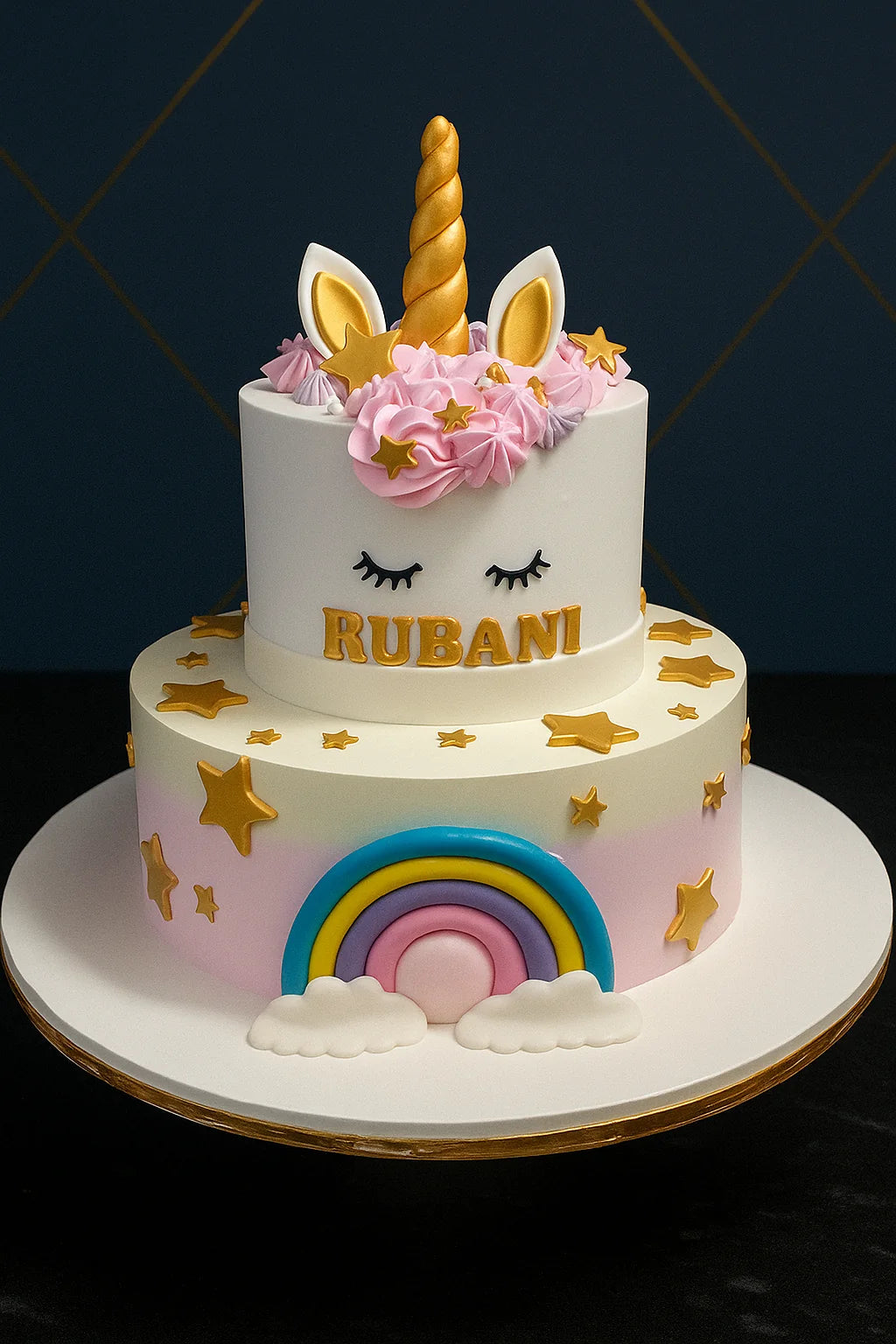 Luxury Floral Girl Baby Cake