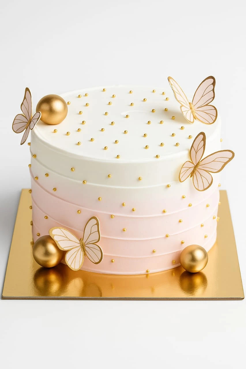 Pastel Butterfly Birthday Cake — eggless birthday cake by The Baking Kaur, Meerut