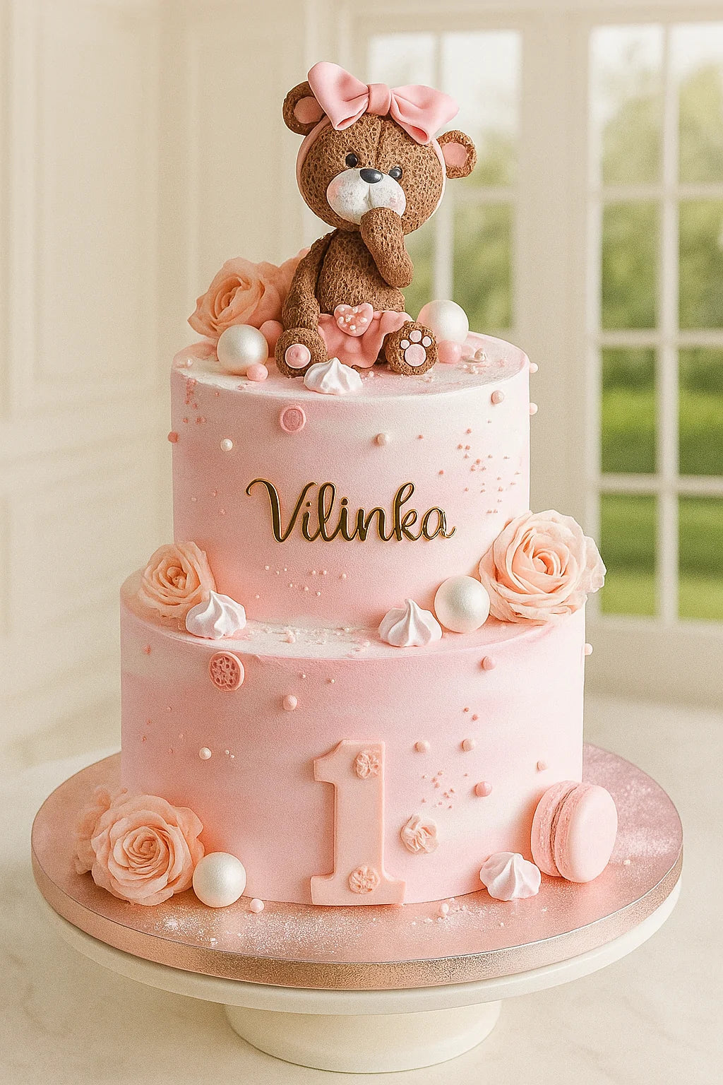 Pink Pearl Girl Baby Cake