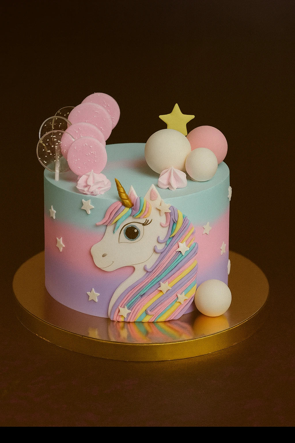 Pink Unicorn Cake for Girls — eggless anniversary cake by The Baking Kaur, Meerut