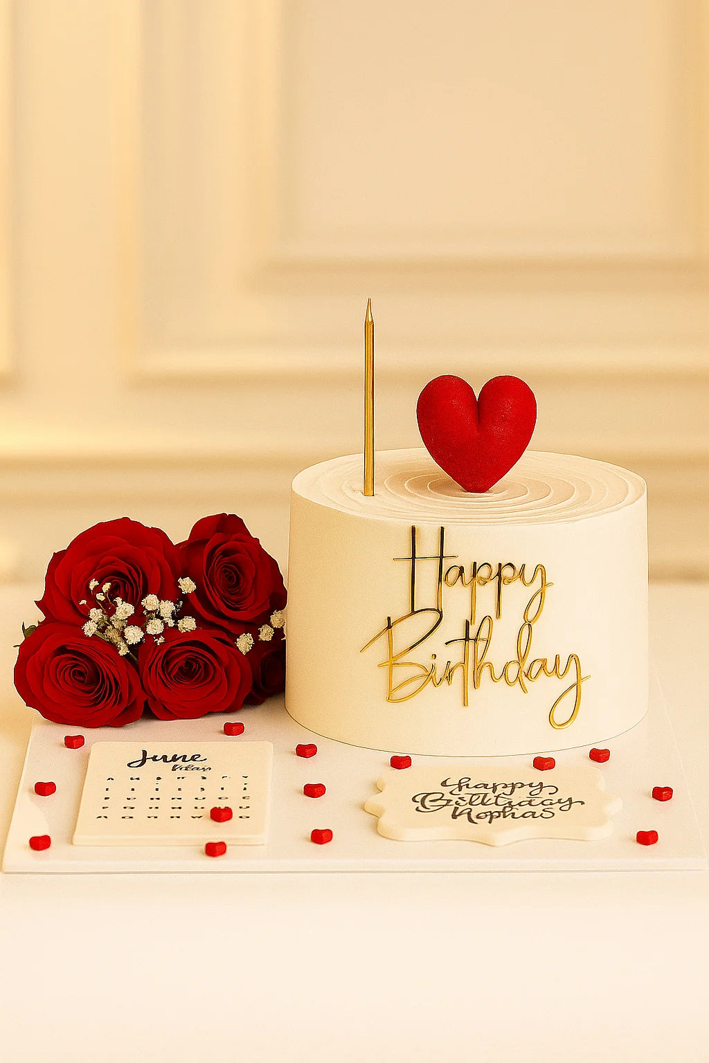 Precious Bond Anniversary Cake — eggless anniversary cake by The Baking Kaur, Meerut