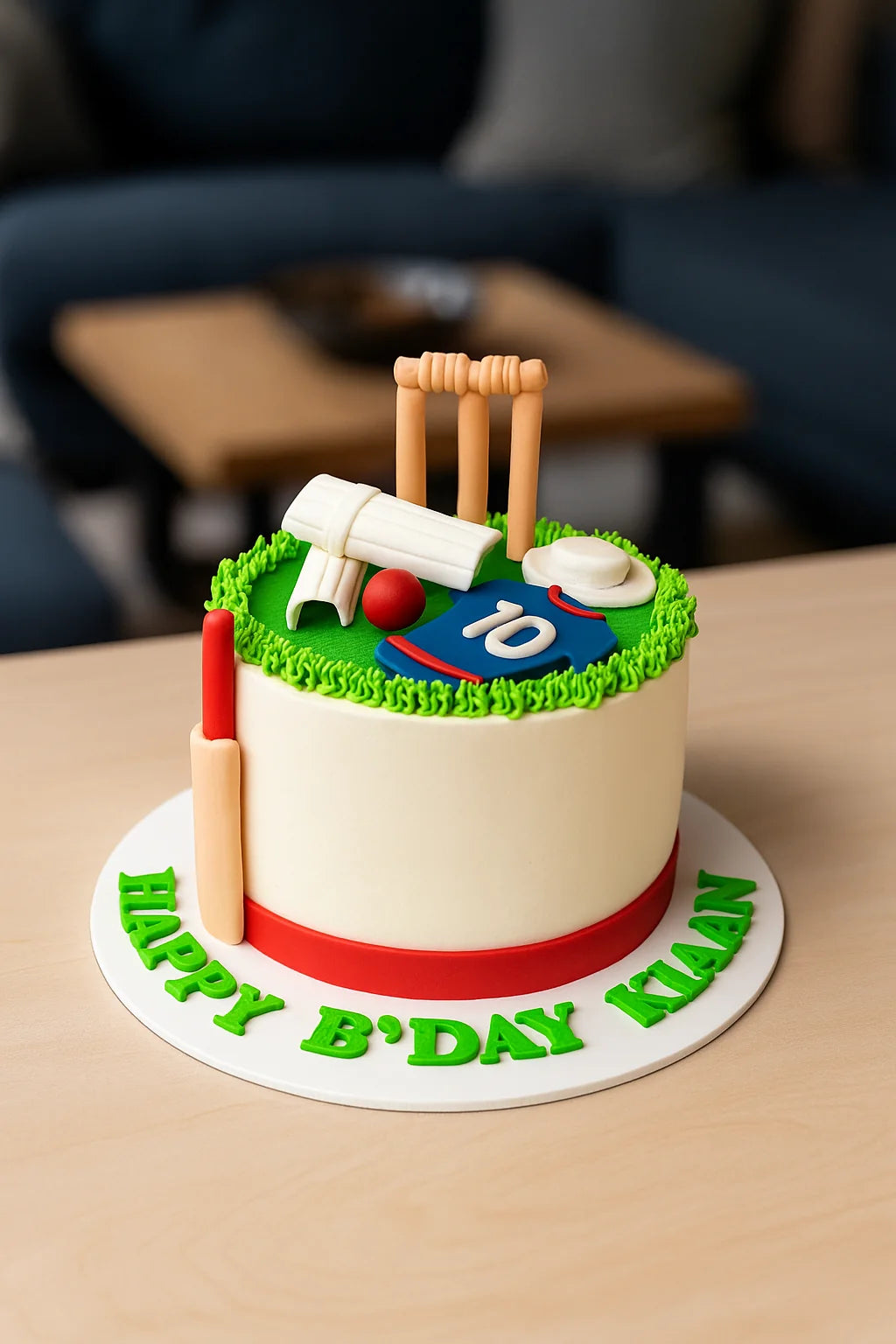 Royal Cricket Lover Birthday Cake — eggless birthday cake by The Baking Kaur, Meerut