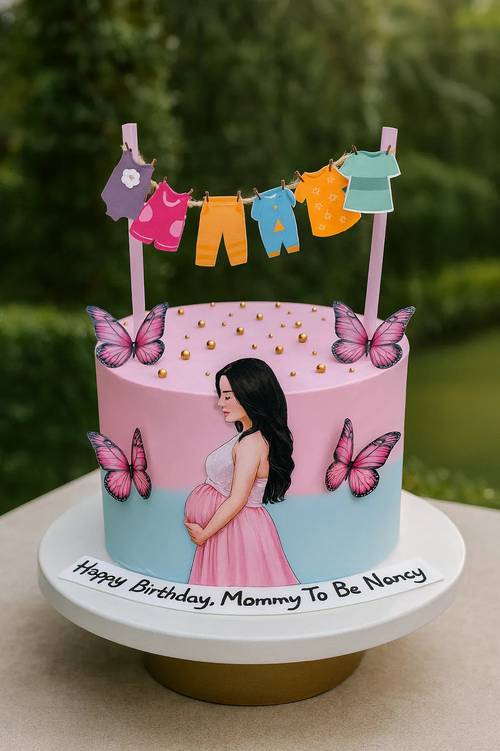 Sweet Gender Reveal Surprise Cake — eggless anniversary cake by The Baking Kaur, Meerut