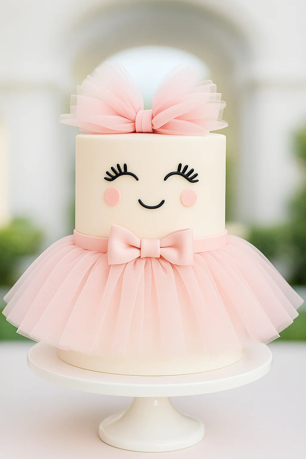 Teddy Love Girl Baby Cake