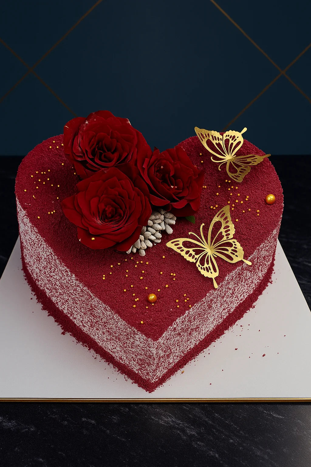 Timeless Love Anniversary Cake — eggless anniversary cake by The Baking Kaur, Meerut