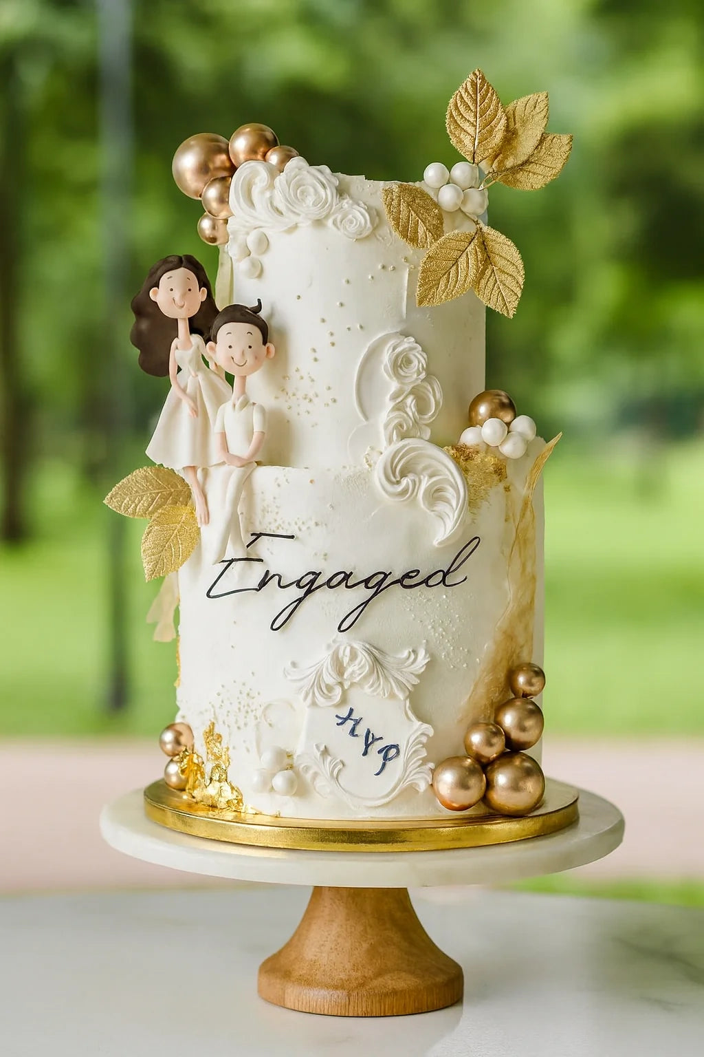 Timeless Romance Wedding Cake two tier wedding cake in Meerut by The Baking Kaur — grand multi-tiered design with regal accents perfect for large celebrations. Perfect for weddings, engagements, and anniversary celebrations.