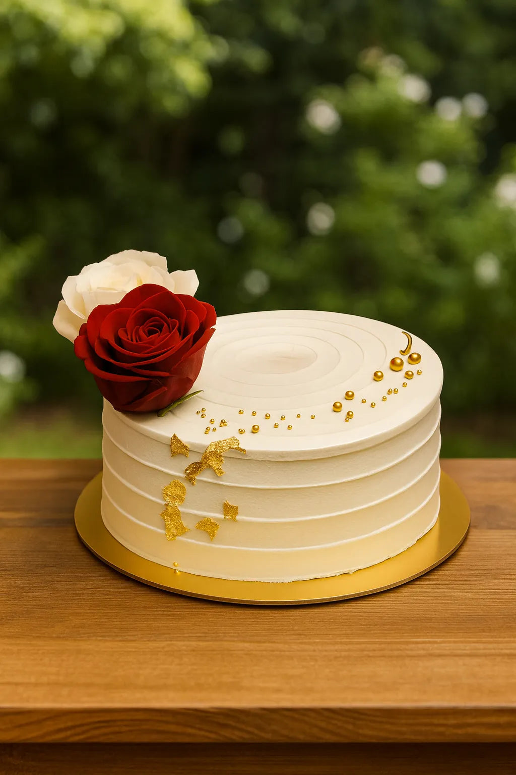 Two Souls One Heart Anniversary Cake — eggless anniversary cake by The Baking Kaur, Meerut