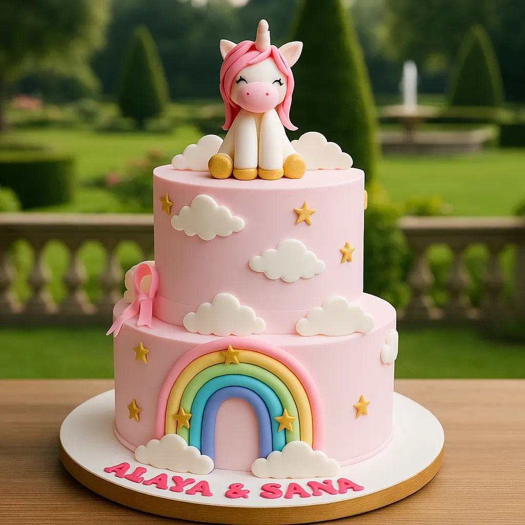 Unicorn Princess Theme Cake — eggless anniversary cake by The Baking Kaur, Meerut