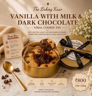 Vanilla with Milk and Dark Chocolate Viral Cookie Tin by The Baking Kaur, Meerut