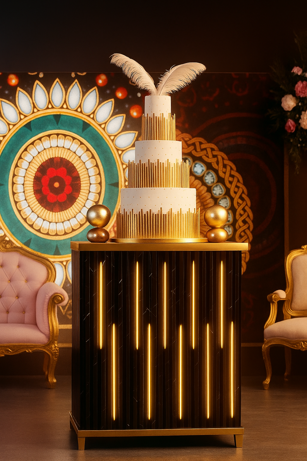 Surprise Cake Setup with Revolving Cake