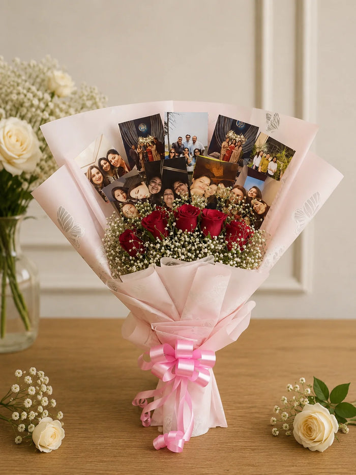 Memory Lane Red Rose & Photo Bouquet