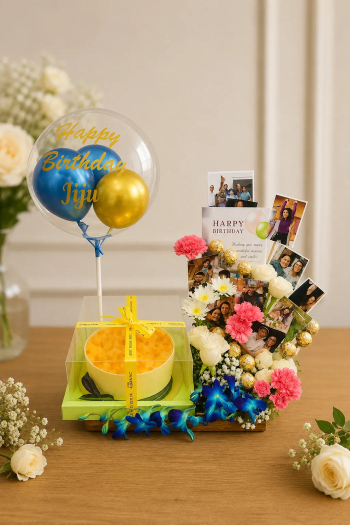 Happy Birthday Jiju Personalized Photo & Cake Hamper