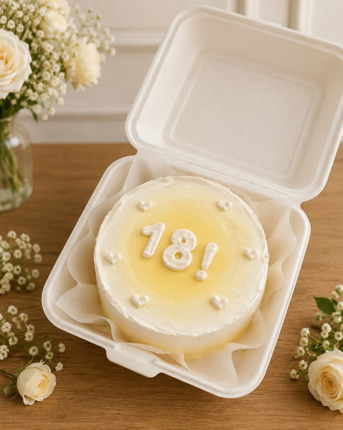 18th Birthday Yellow Glaze Bento Cake