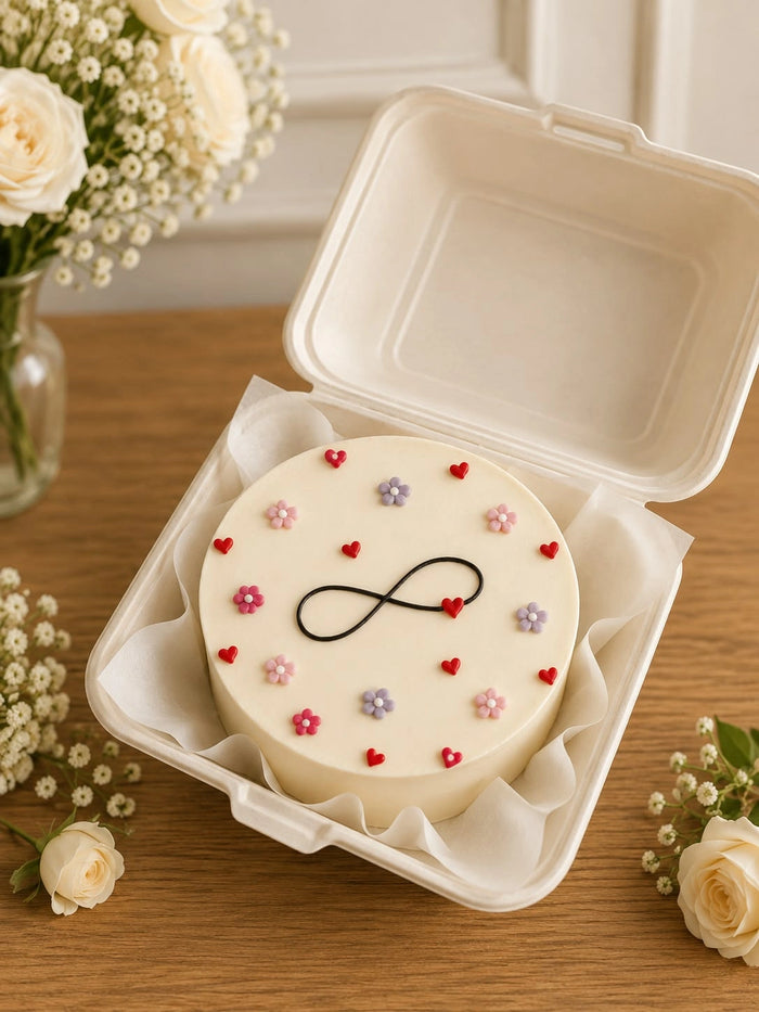 Infinity Love & Floral Accents Bento Cake