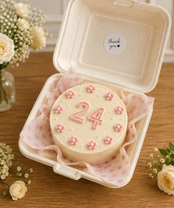 24th Birthday Floral Ring Bento Cake