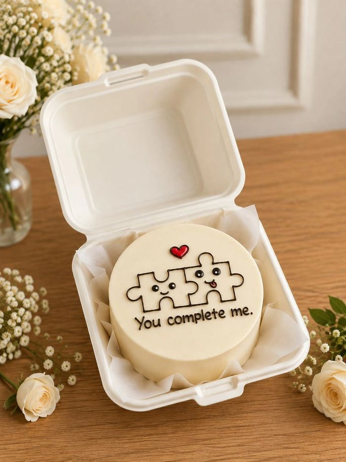 You Complete Me Puzzle Bento Cake