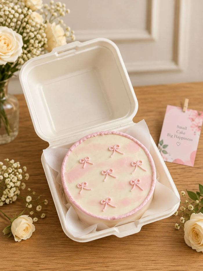 Pastel Watercolor Bows Bento Cake