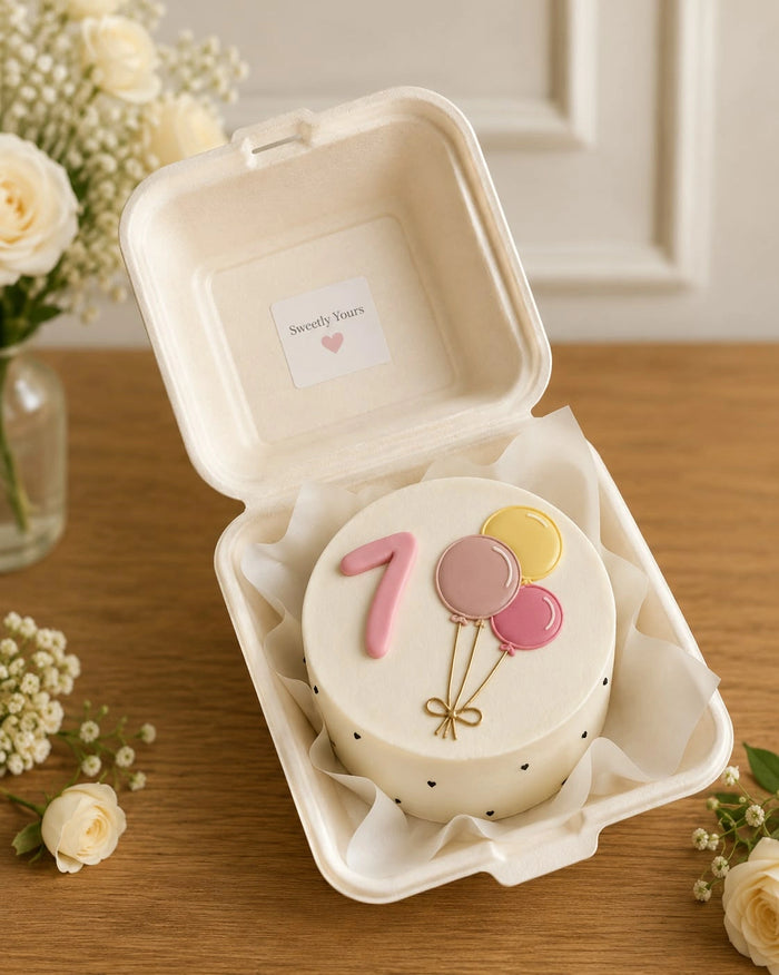 1st Birthday Balloon Trio Bento Cake