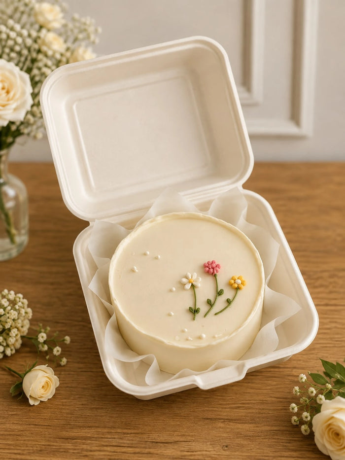 Minimalist Wildflower Garden Bento Cake