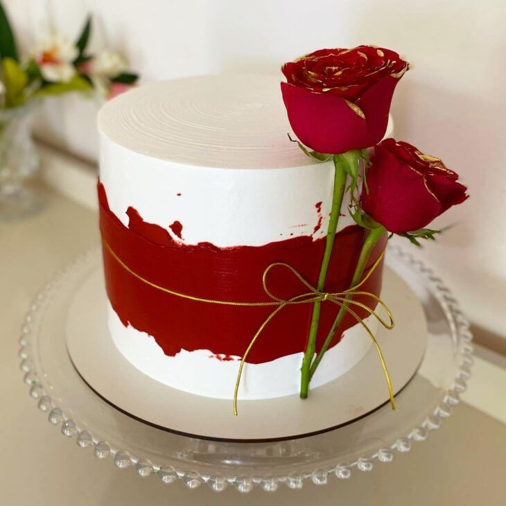 Heart and Rose Designer Annivarsary Cake