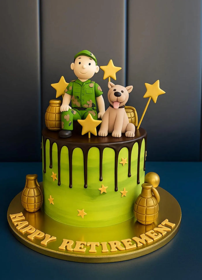 Army Retirement Theme Cake