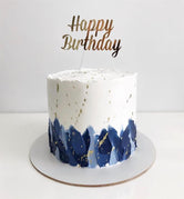 White Blue Cream Designer Cake