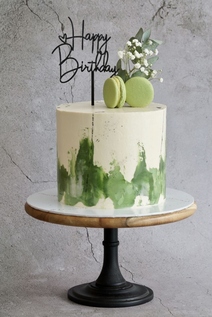 Green White Designer Cake