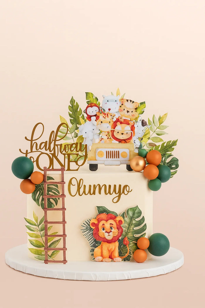 Best Jungle Theme Classic Birthday Cake
