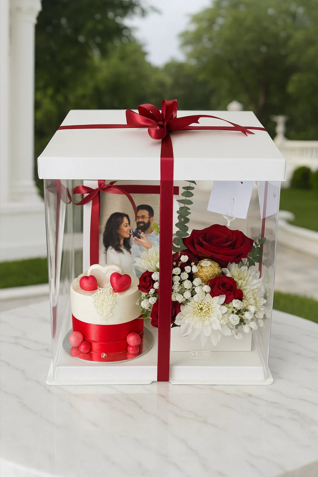 Birthday Classic Cake & Mixed Flowers Balloon Box