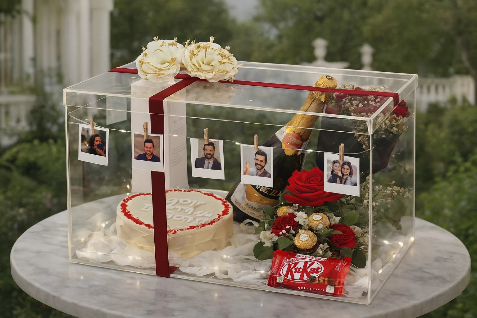 Birthday Office Surprise Cake Flowers & Balloons