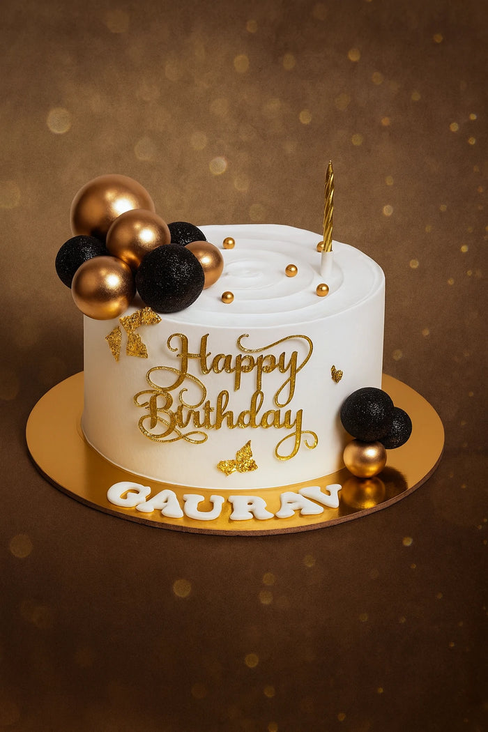 Birthday Platinum Glow Cake