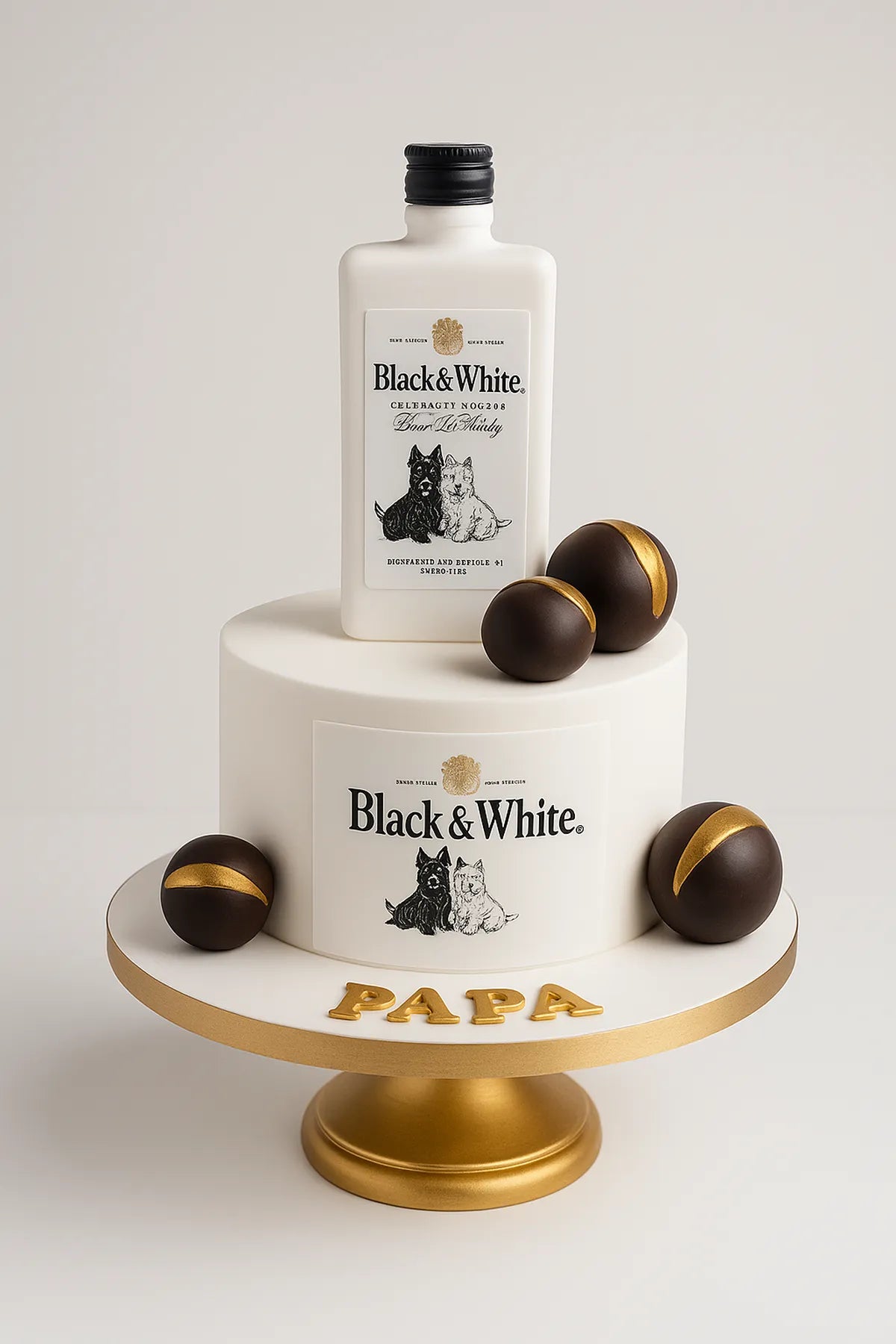 White Alcohol Designer Cake in Meerut-The Baking Kaur