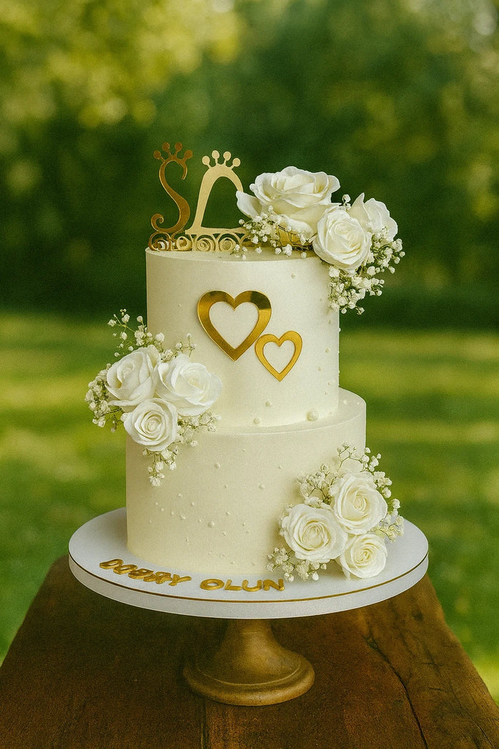 Blooming Elegance Wedding Cake
