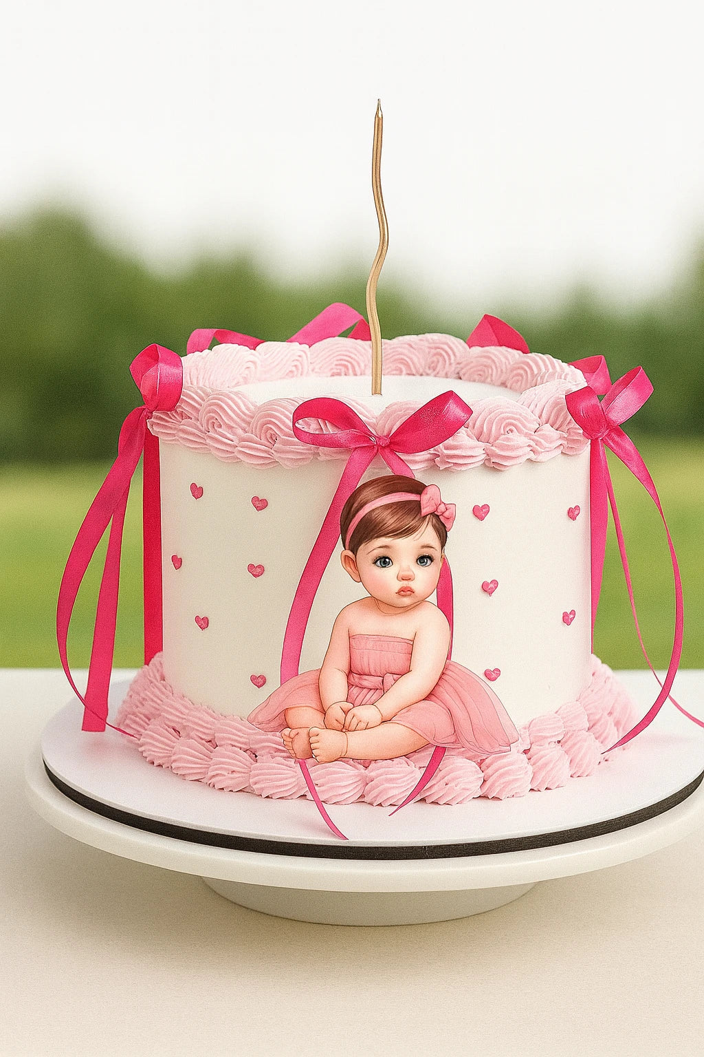 Blush Pink Princess Baby Girl Cake