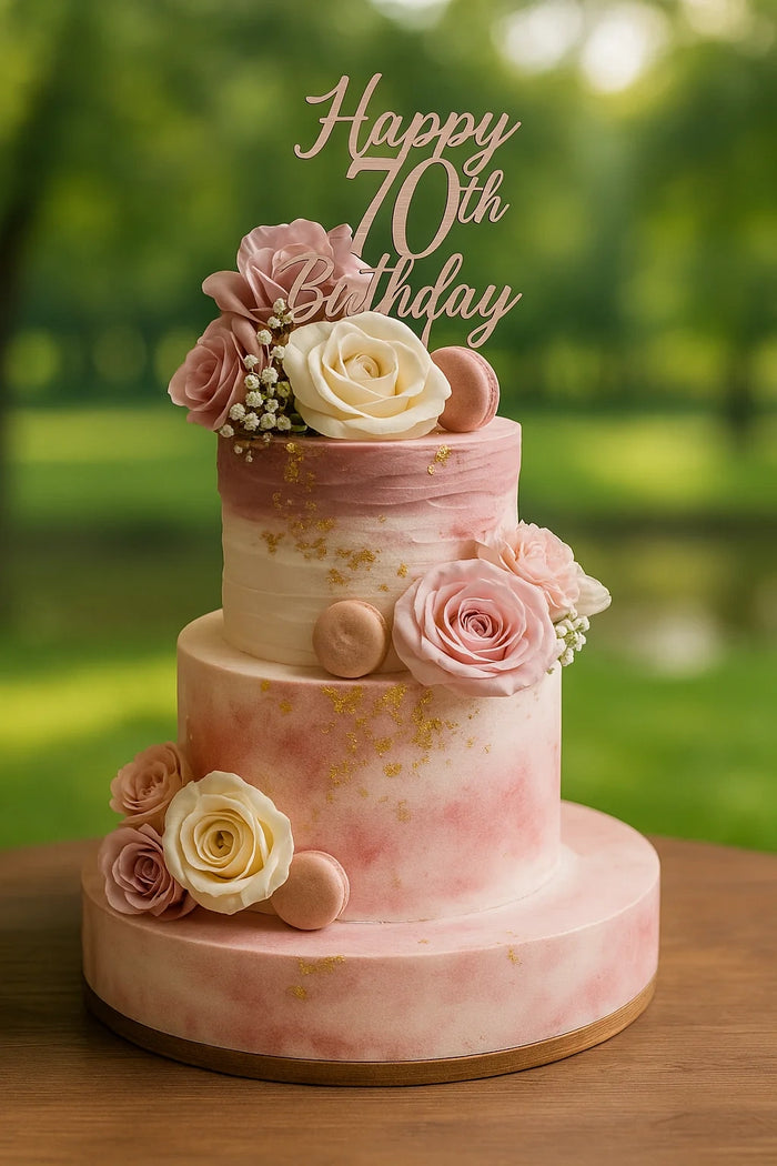 Blush Rose Wedding Cake