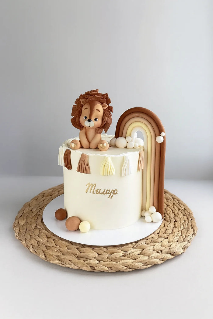 Boho Lion Jungle Theme Cake